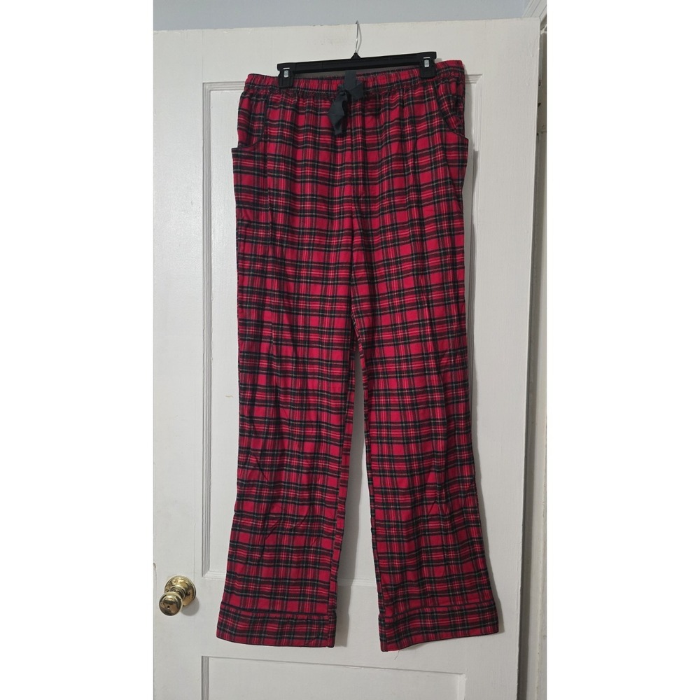 Men's Lake‎ Pajama Pants Flannel Tartan Plaid Red Green Large